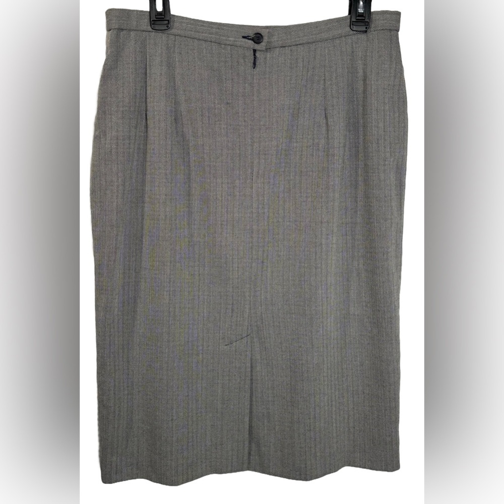 Pendleton 14 Gray Harringbone Pattern Pencil Skirt - image 3